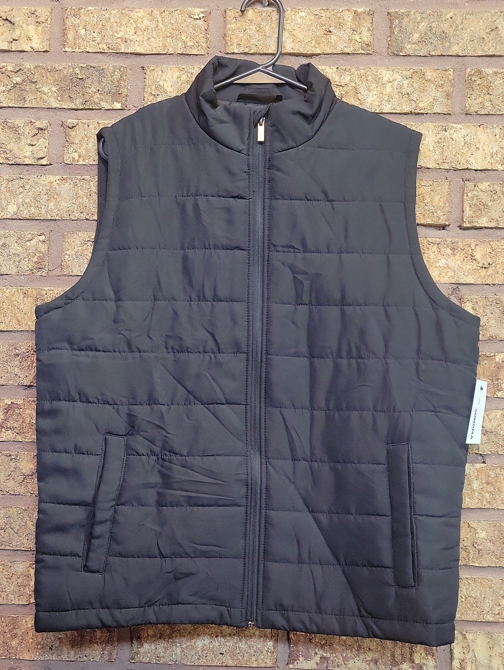 Sonoma Men's Black Quilted Puffer Vest Size Medium NWT Fall Casual